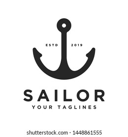 Vector logo of a minimalist hipster anchor symbol