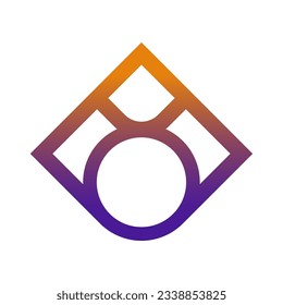 Logotipo vectorial en un estilo geométrico minimalista, liviano, plano en dos colores para empresas de TI, negocios, marketing. Icono de vector