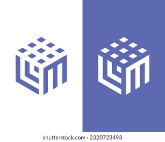 vector logo ML letter in hexagon