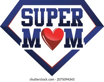 Vector logo modern bold super mom isolated on white background