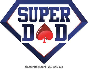 Vector logo modern bold super dad isolated on white background