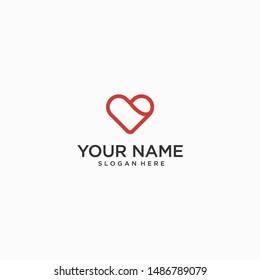 Vector logo of a modern and clean heart concept