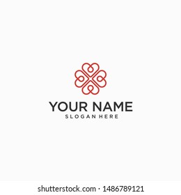 Vector logo of a modern and clean heart concept