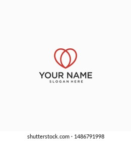 Vector logo of a modern and clean heart concept