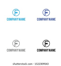 vector logo modern company initials F