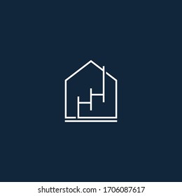 vector logo with modern construction shapes and letters