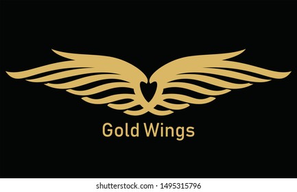 vector logo of a modern golden wing