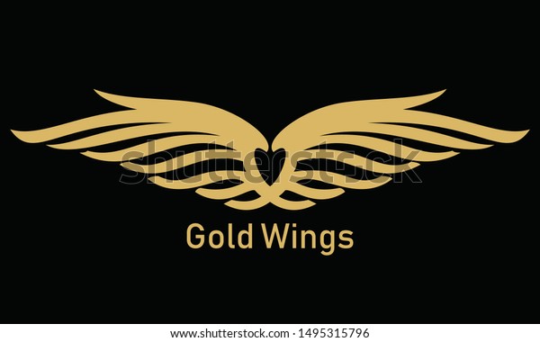 vector logo of a modern\
golden wing