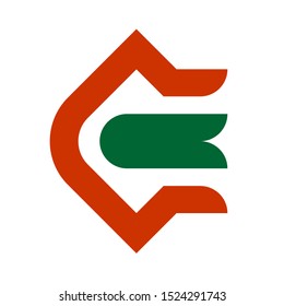 vector logo of a modern letter C