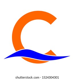 vector logo of a modern letter C