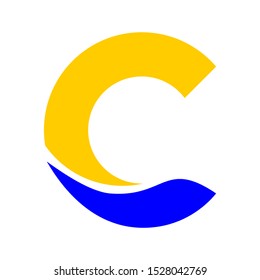 vector logo of a modern letter C