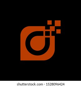 vector logo of a modern letter d