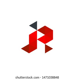 vector logo of a modern letter R