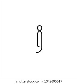 Vector logo modern line lowercase J.