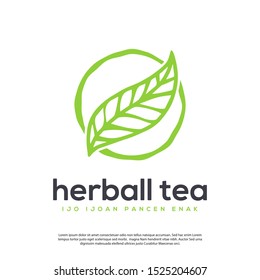 Vector logo modern minimalist abstract leaf