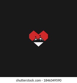 logotipo vectorial en un estilo moderno. Superior de la montaña en forma de letra M