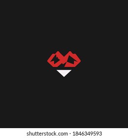 vector logo in a modern style. Top of the mountain in the form of letter M