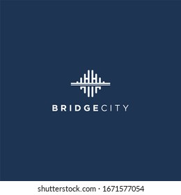 VECTOR LOGO WITH MODERN, UNIQUE AND CLEAN BRIDGE CONCEPTS