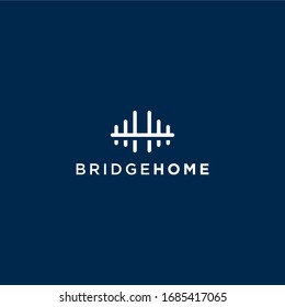 logotipo vectorial con un concepto moderno, único y limpio de puentes