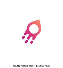 vector logo with a modern, unique, and clean rocket shape, technology, brand, company