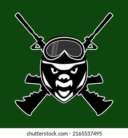 Vector logo. Modo in a helmet. Sport