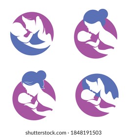 vector logo mom and baby. Great for custom logo design.