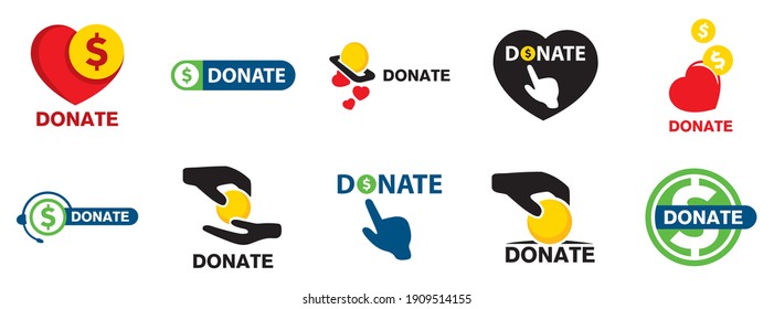 Vector logo of money donate, blood donation