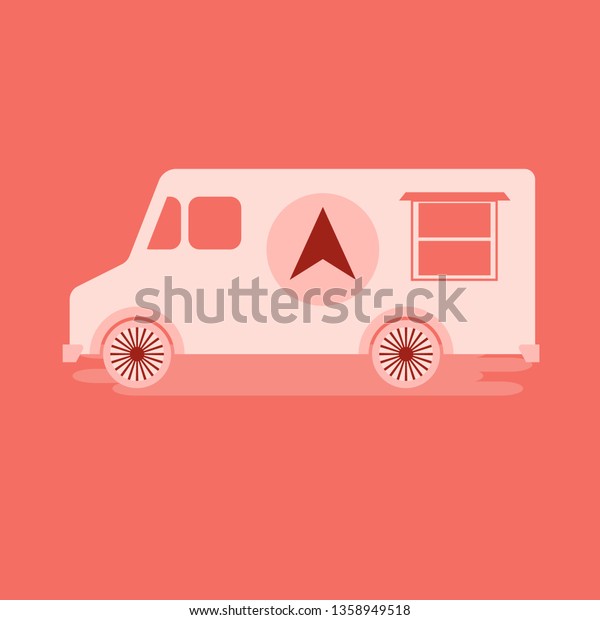 Vector logo in monochrome style. Black and white\
illustration on the theme of private business. Family business.\
Food truck. Fast food, a car with food. Vegetable groceries. Image\
for logo, emblem