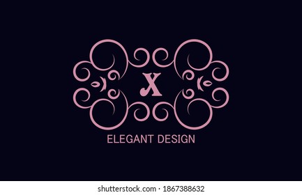 Image vectorielle modèle de création monographique logo dans un style linéaire tendance. Lettre décorative X. Emblème pour l'industrie de la mode, de la beauté et de la bijouterie, des signes, des symboles d'entreprise.