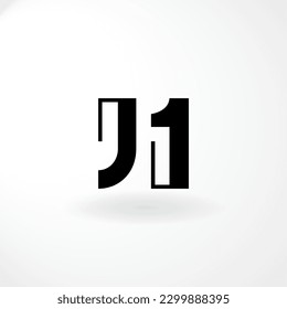 Logotipo vectorial - Letra monográfica J y 1 - Logotipo de estilo abstracto
