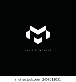 vector logo monogram letter M. white background