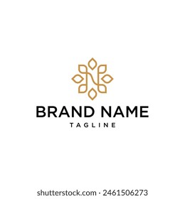 vector logo monogram letter N leaf. white background 