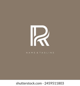 vector logo monogram letter R. white background