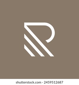 vector logo monogram letter R. white background