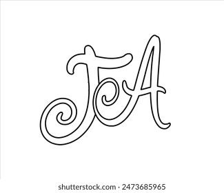 VECTOR LOGO MONOGRAM for TA,FA,JA alphabets