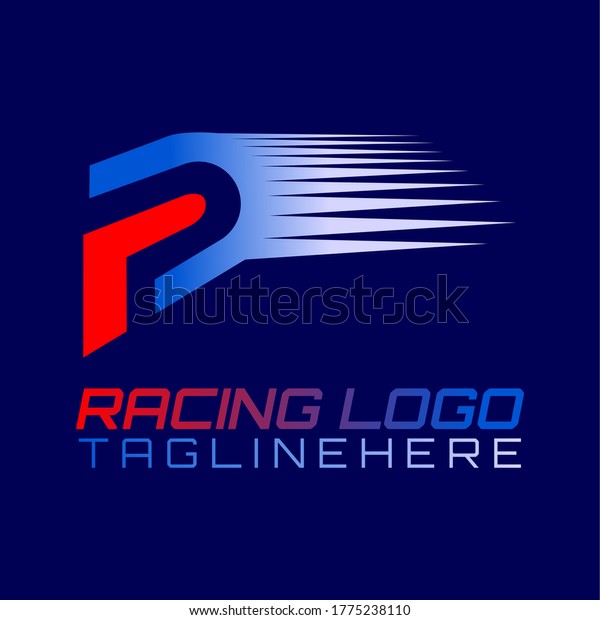 Vector logo for motor racing, motocross, car\
racing and motorcycle clubs with illustrations of racing helmets or\
racing tracks which are the initials of the red and blue \