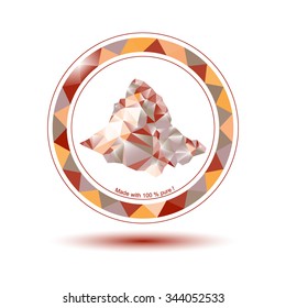  Vector logo of mountain peak with circle frame. Eps 10.