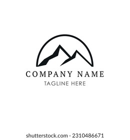 Vector logo mountain peaks symbol