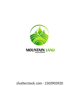 Vector logo mountain template vector illustrasion with green color and mountain concept