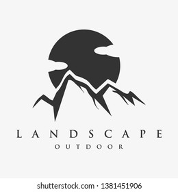 vector logo of the mountains, with modern vintage style.