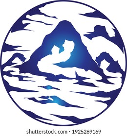 vector logo of mountains for traveling