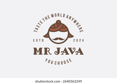 Vector Logo from "Mr. Java" Javanese People Who Wear Blangkon, a Typical Javanese Uniform Worn on the Head.