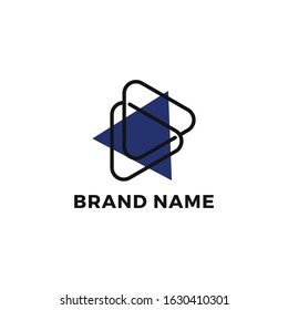 Vector logo multimedia monoline style logo