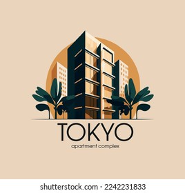 Vector logo of a multi-storey building, an apartment complex