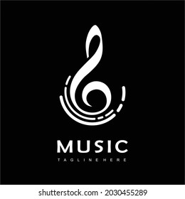 vector logo music, black background