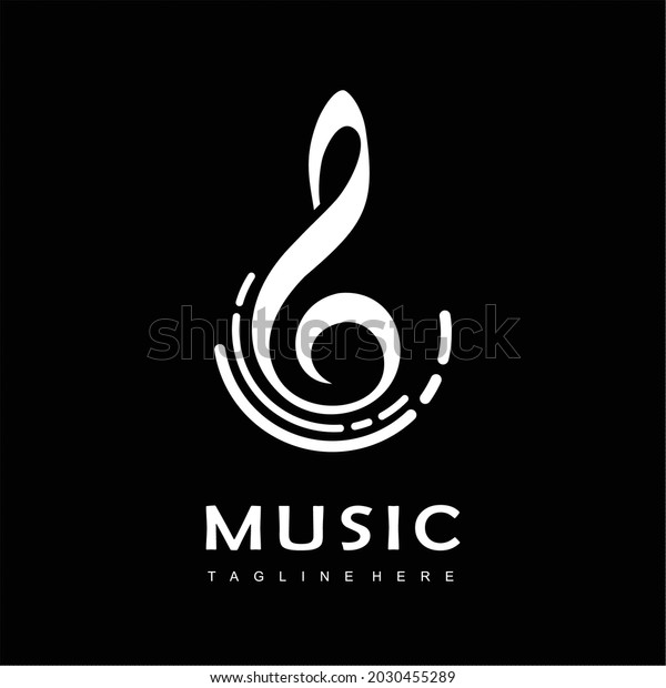 Vector Logo Music Black Background Stock Vector (Royalty Free ...