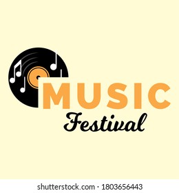 Vector logo with music festival concept