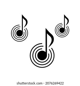 música del logotipo vectorial sobre fondo blanco. Signo de stock
