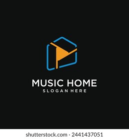 Vector logo for music record company audio house logo singing recording logo