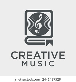 Vector logo for music record company audio house logo singing recording logo
